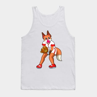 Fox at Baseball with Baseball glove Tank Top